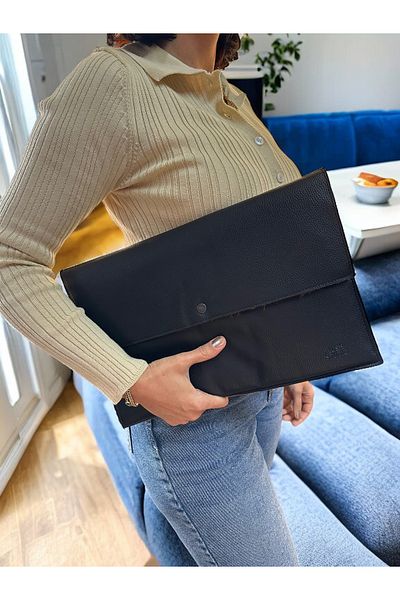 PLUSH STUDIO Ledcase 13.3-14 инчов куфарче за компютър (кожа, плюш), оранжево, черно