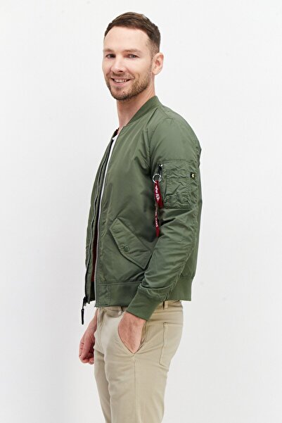 Alpha Industries Men Solid Bomber Jacket, Olive