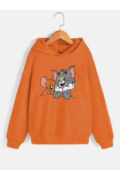Heybely Kids Pamuklu Erkek Çocuk Kapüşonlu Sweatshirt İki İplik Şardonsuz Tom...