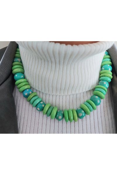 Virgo Green Color Ceramic Necklace