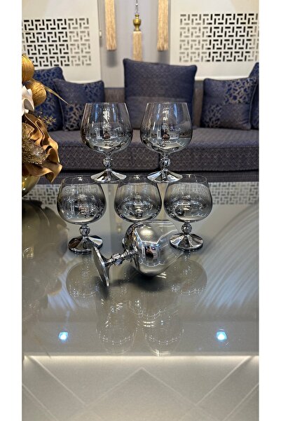 Turkuaz kristal Bohemıa Crystal Titanium Silver Coffee Side Water Glass 250 Cc