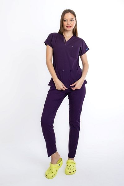 Uçak Medikal Costum chirurgical Purple Core-flex Lycra