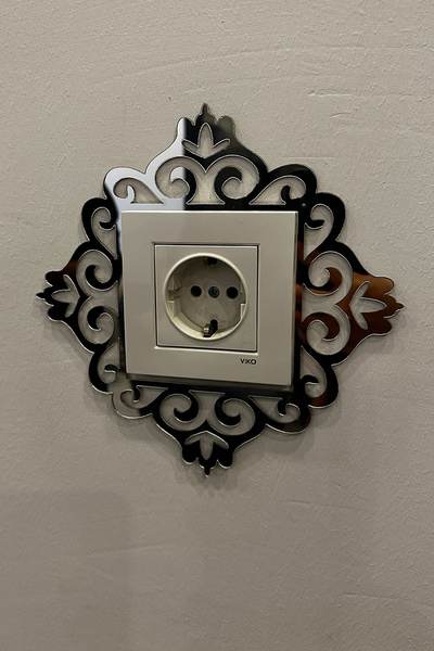 lina hobby Aynalı Pleksi Priz Anahtar Çerçevesi Ikili Prizler Gold Renkli