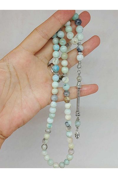 Yasamtohumu Πέτρα Amazonite 99 χάντρες προσευχής 8mm (4437)