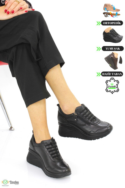 Forelli Kadın Hakiki Deri Ortopedik Dolgu Topuk Günlük Ayakkabı F24/CM27913