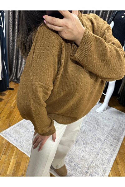 Qu Style Camel rengi yumuşak doku Kazak