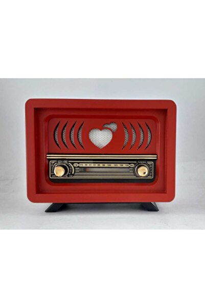 Otantik Çarşı Nostaljik Radyo Kırmızı Renk Usb Ve Bluetooth'lu Aşiyan 2