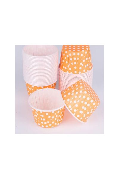 Ambalaj Evi Orange Muffin Container: 25 Cupcake Baking Capsules