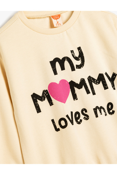 Koton Sweatshirt Baskı Detaylı Bisiklet Yaka Uzun Kollu Pamuklu