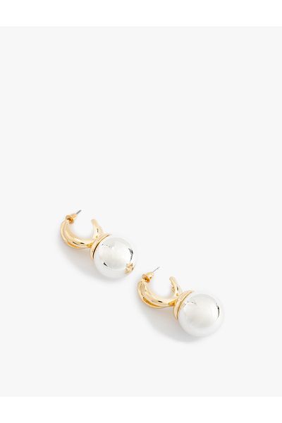 Koton Globe Detailed Stylish Hoop Earrings