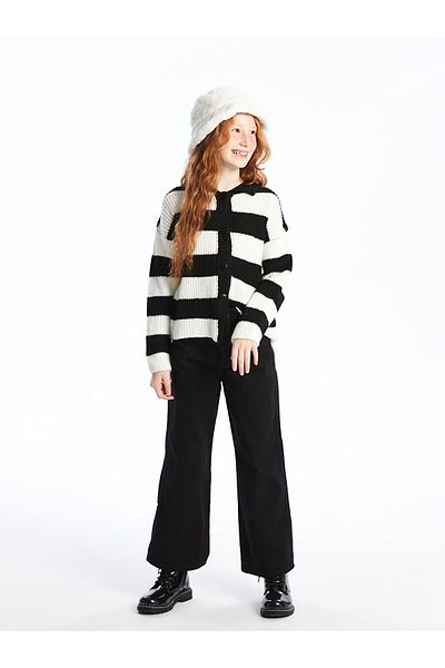 LC Waikiki Lcwk Polo Neck Girl's Knitwear Cardigan