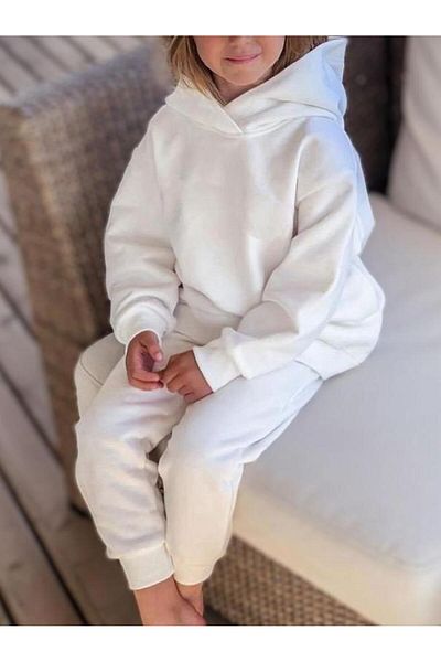 BEBEĞİME ÇORAP Σετ παιδική φόρμα με λευκή κουκούλα Unisex
