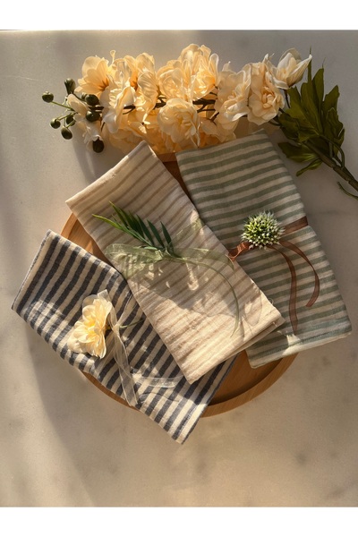 ToffyStore 3 قطع من مناشف المطبخ المصنوعة من قماش الموسلين وقطعة قماش للتجفيف