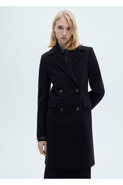 MANGO Woman Zweireihiger Wollmantel