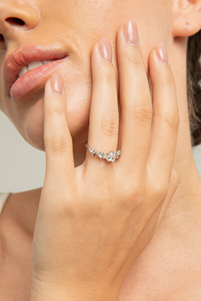 Lina Tia Kadın Kalp Yıldız Figürlü Tasarım Model Çelik Gümüş Kaplama Ayarlana...