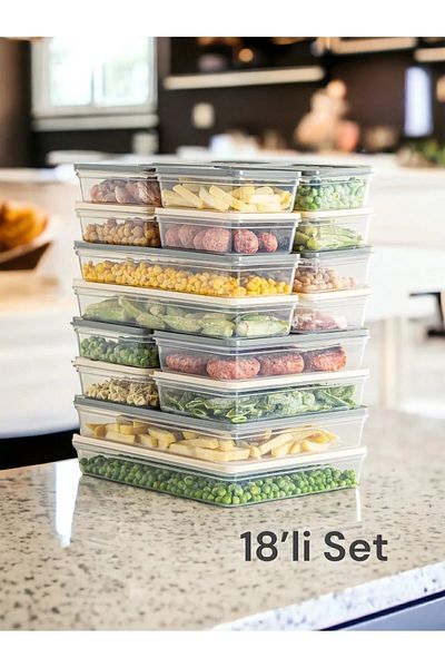 SAVLAR 18 Colorful Refrigerator - Organizer and Storage Container, 2X2400-4X1200-4X1170-8X600 ml Capacity