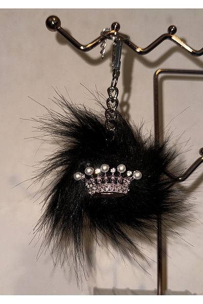 Arabasına Aşıklar Kulubü Black Feathered Princess Crown Keychain