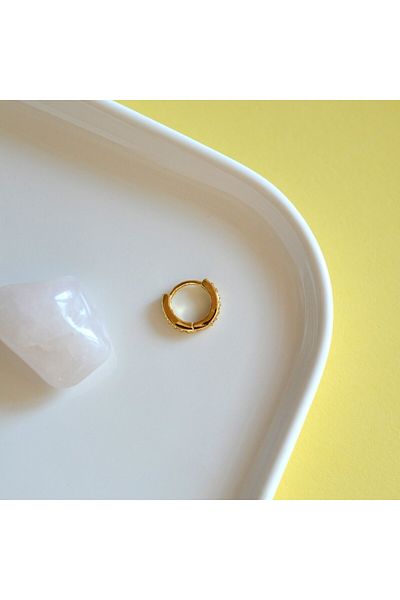 Heppii 8 mm Gold Stone Tragus Helix - Forward Helix Cartilage Piercing