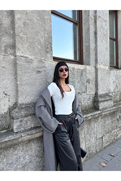 minaaise Жіночий екрю боді з бавовняної тканини з човниковим коміром 28338