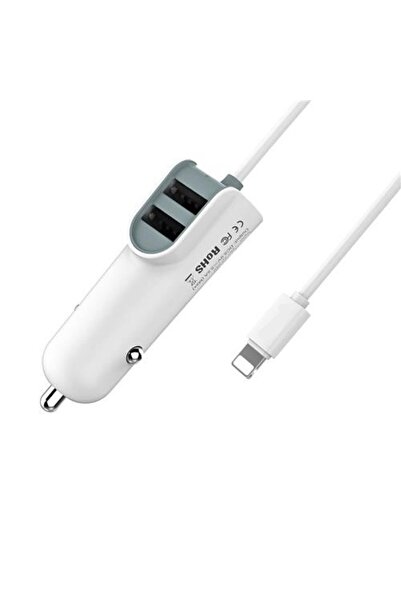 bbtech iPhone 6/7/8/X/XR/XsMax/11/12/13/14 Serileri ile Uyumlu Araç İçi Çakmaklık Şarj Başlığı ve Kablo Set