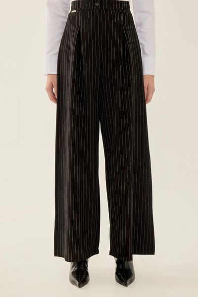 Hiccup Pantaloni largi cu dungi cu talie înaltă