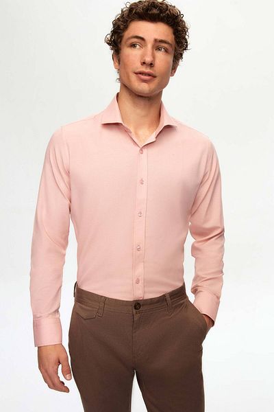 D'S Damat Ιταλικός γιακάς Dusty Rose Slim Fit - Μακρυμάνικη γραβάτα με λεπτή εφαρμογή