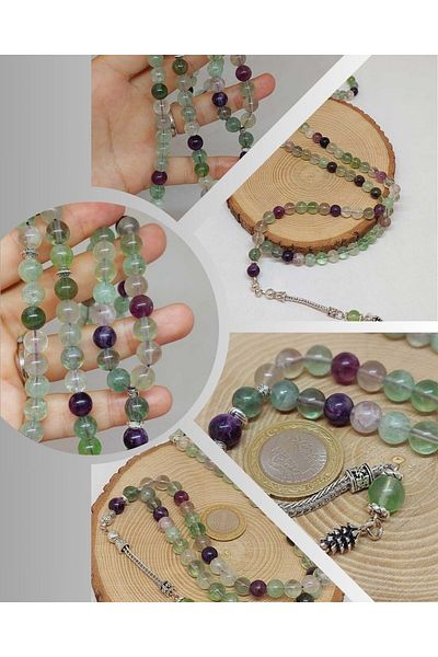 Yasamtohumu Fluorite Stone 99 Prayer Beads 8mm (4701)