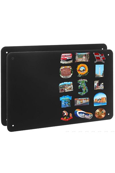 Hdg 2 Pieces Black Magnet Board Metal Magnet Board 33X50 cm