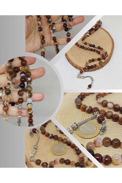 Yasamtohumu 8mm molitveni perle od ahata - 99 komada (24010)