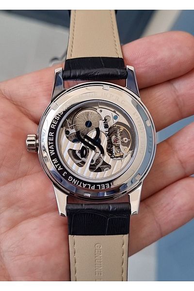 Daniel Klein Automatic, Black Leather Strap Men's Wrist Watch