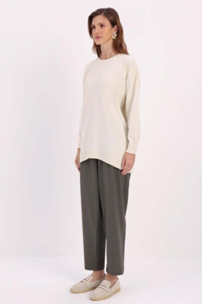 ALLDAY Ekru-MANŞETİ DUBLE KATLAMALI TUNİK