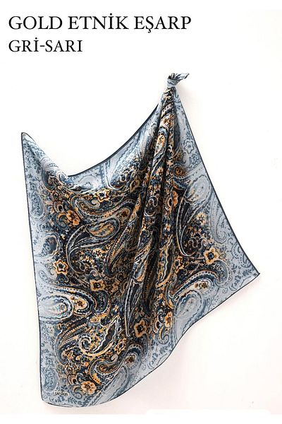 FRESCO SCARFS ΧΡΥΣΟ ΕΘΝΙΚΟ ΣΧΕΔΙΟ ΚΑΡΔΙΟΝ ΜΑΝΤΗΛΙ