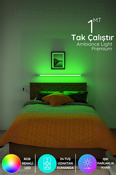 luciole yatak tv üstü Led abajur ışık Uzaktan Kumandalı 16 Renk 4 animasyon y...