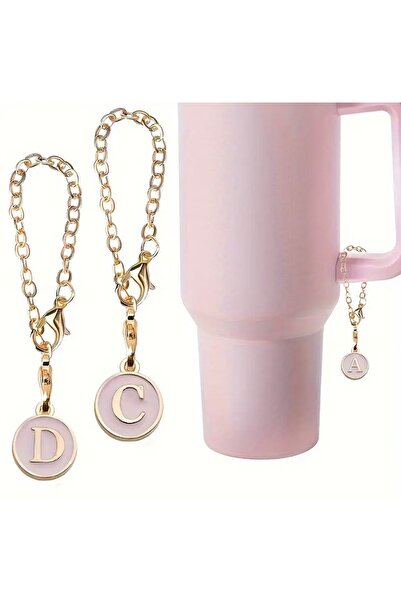 Stanley E Harfi Termos Uyumlu Pembe Charm Aksesuar Sallantılı Süs