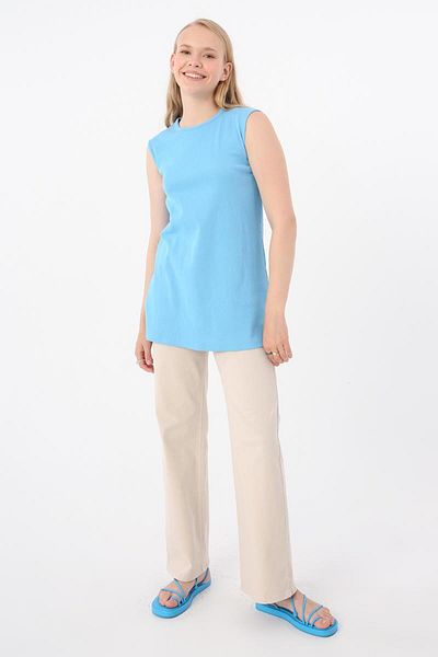 ALLDAY Tricou fără mâneci din bumbac albastru