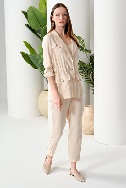 Naramaxx Beli Büzgülü Yumuşak Dokulu Spor Ceket