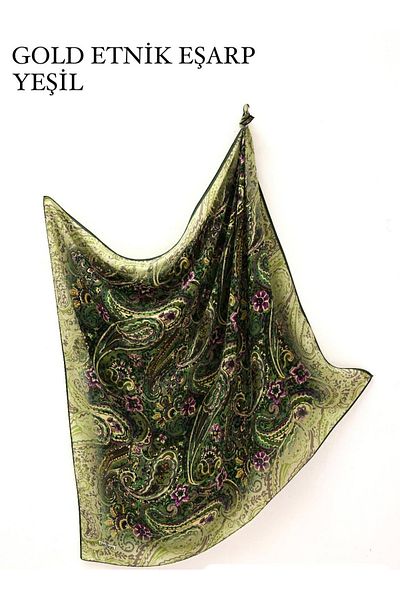 FRESCO SCARFS ΧΡΥΣΟ ΕΘΝΙΚΟ ΣΧΕΔΙΟ ΚΑΡΔΙΟΝ ΜΑΝΤΗΛΙ