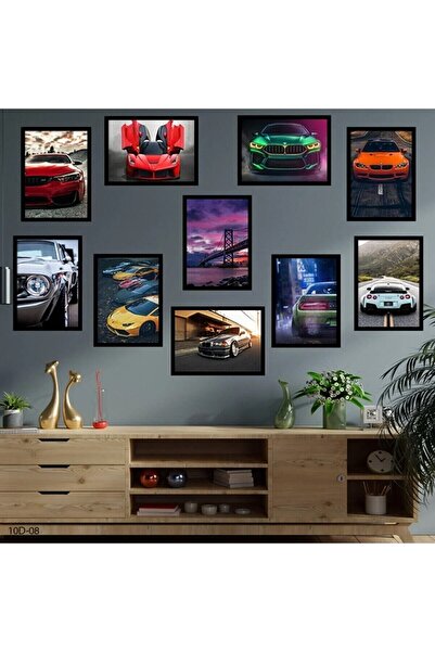 optimumdesign 10-Piece Wall Chart Set with Car Theme Frame View