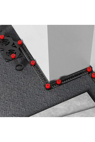 BGA Tile Engineer 4 Lever Ruler - Tile Hole Locator, Ruler Angle Finder, Folding Measuring Protractor Template Ruler