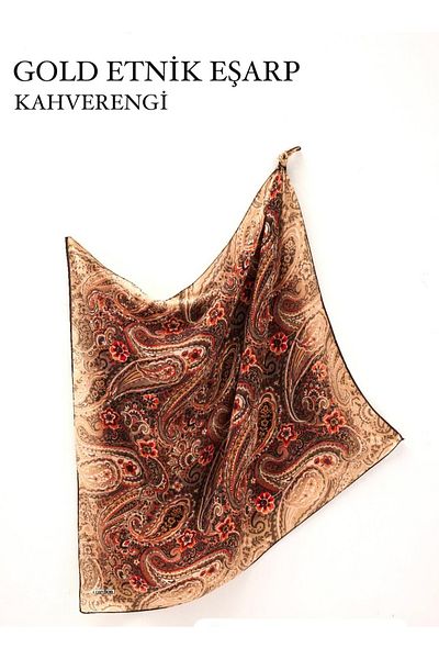 FRESCO SCARFS ΧΡΥΣΟ ΕΘΝΙΚΟ ΣΧΕΔΙΟ ΚΑΡΔΙΟΝ ΜΑΝΤΗΛΙ