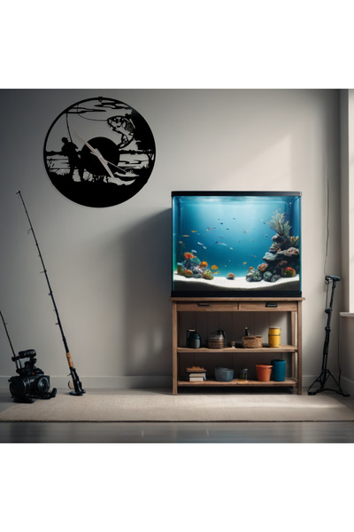 Genel Markalar Balıkçı Saati Metal Duvar Saati 40 cm Sessiz Akar Mekanizmalı