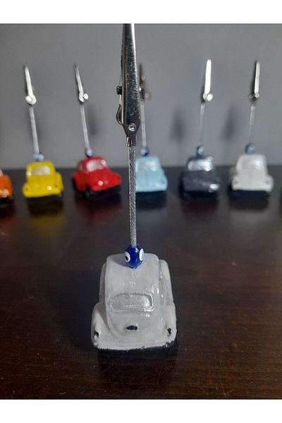 TÜRKÜ HEDİYELİK Gray Woswos Note Holder, Office Accessory, Gift for Students, Metal Clip Note Holder
