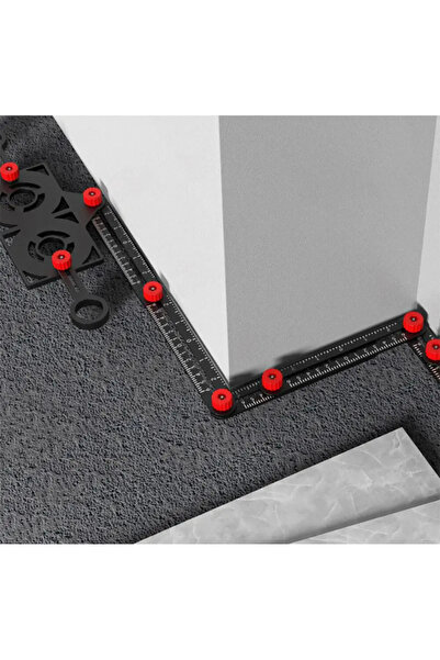 BGA Tile Ruler with 6 Arms - Folding Measuring Protractor Template with Tile Holes