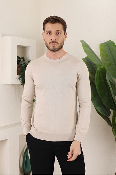 İDS COLLECTİON Men's Crew Neck Fisherman Knitwear Sweater