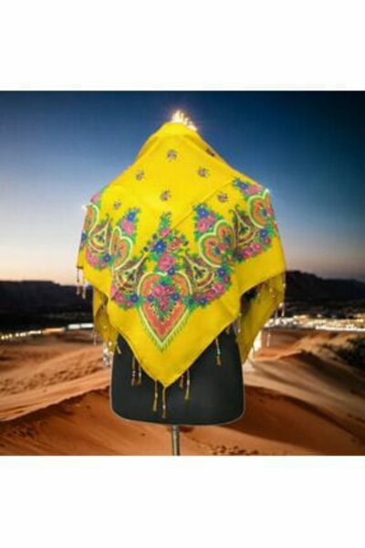 ankays Мардинський шаль з місцевим візерунком хамаві, з бахромою та намистинами, місцевий шаль з Мардіна