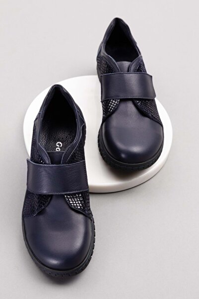 Gondol Hakiki Deri Anatomik Taban Rahat Cırtlı Ayakkabı Ell.7139