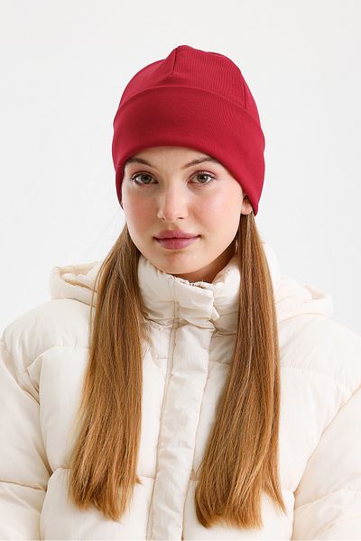 Butikgiz Women's Burgundy Thermal 100% Cotton Soft Beret Sultan Style Series (2 Different Looks in One)