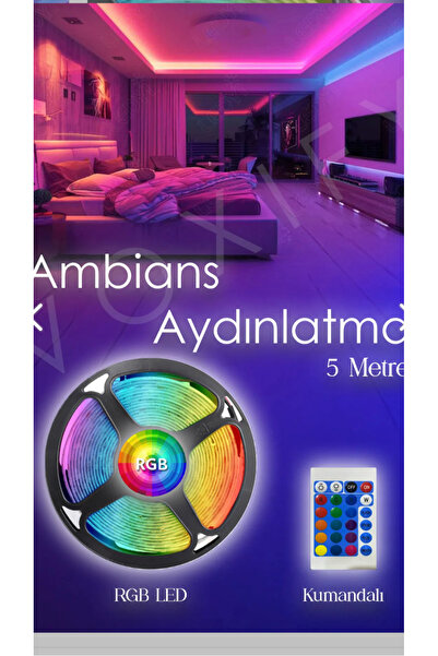 Dedehome ambians aydınlatma 5 mt 16 renk kumandalı kendinden trafolu tak çali...