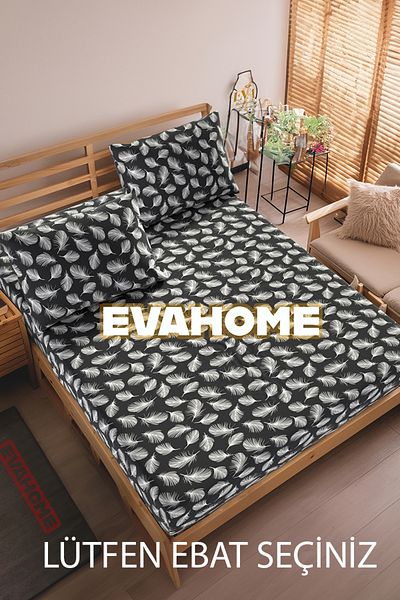 Lorien King Size Feather Patterned Elastic Sheet Set - Single/Pair