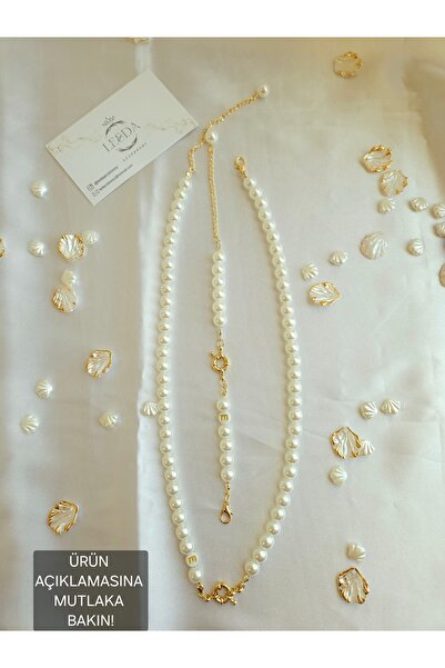 LE&DA Accessory Kişiselleştirilebilir Harfli İnci Gemici Kilit Set HARF VE İNCİ BOYUTUNU BELİRTMEYİ UNUTMAYINIZ